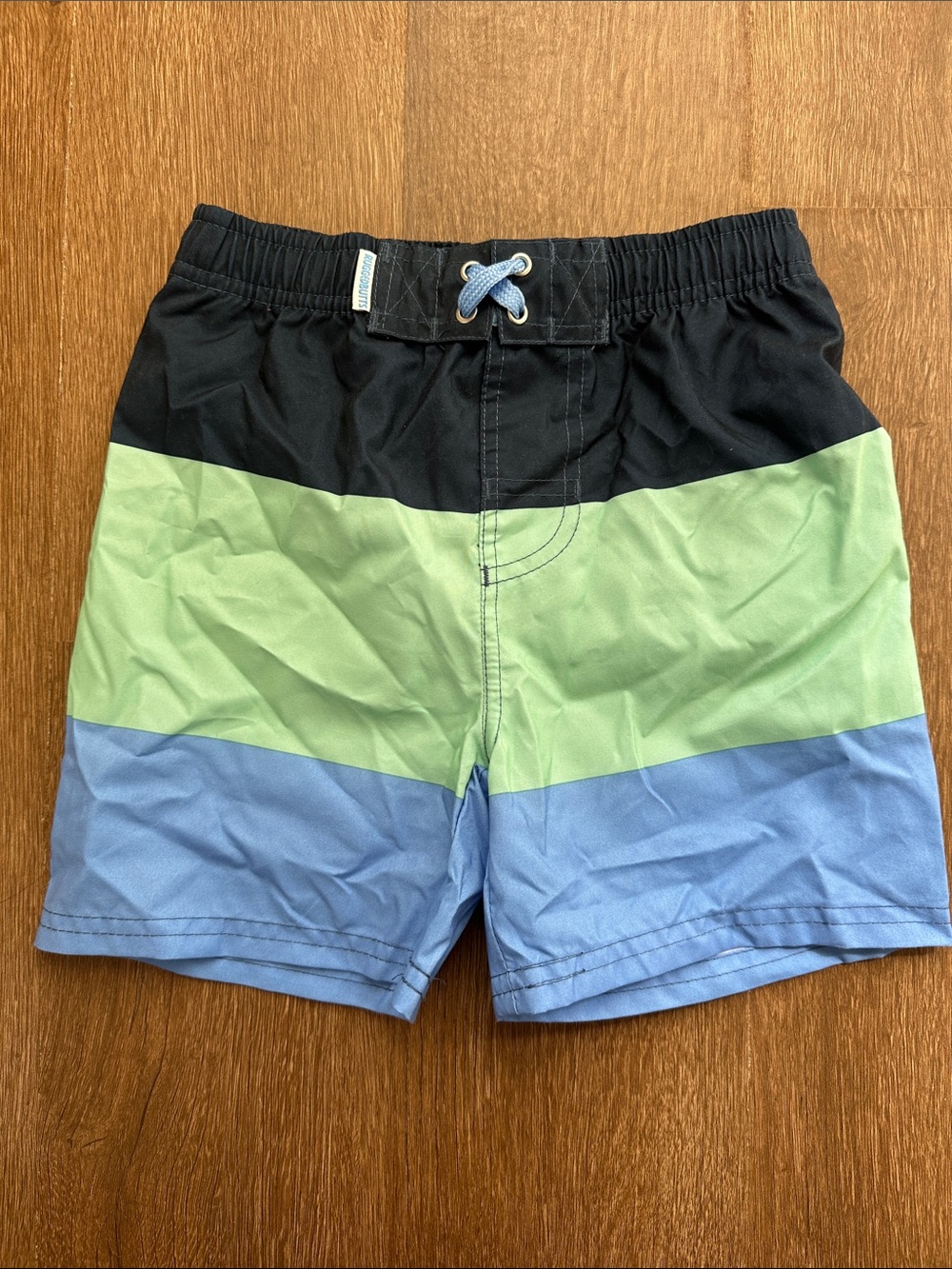🌊 Rugged Butts Boys’ Colorblock Swim Trunks - Navy, Green, Blue | Size 5